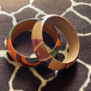 Vintage 80’s Wooden Bangles